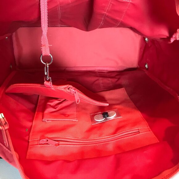 Reisenthel Shopper Large Nylon Tote Bag Zip Up Double Handle 15 X 14 Red Grocery - Picture 7 of 9